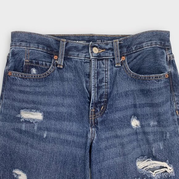 Old Navy High-Waisted Button-Fly Slouchy Straight Crop Jeans - Picture 3 of 8